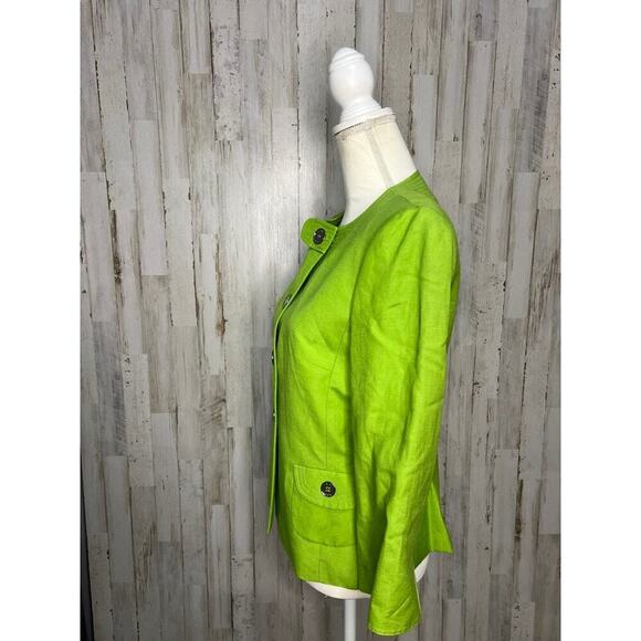 Alex Marie Women's‎ Lime Green Jacket Silver Buttons Size 6 Casual - Picture 4 of 5